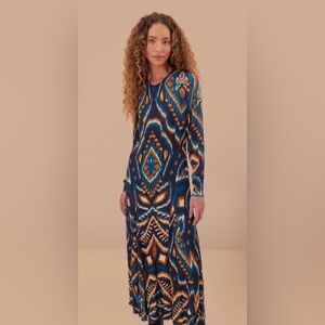 FARM Rio Long Sleeve Printed Maxi Dress
